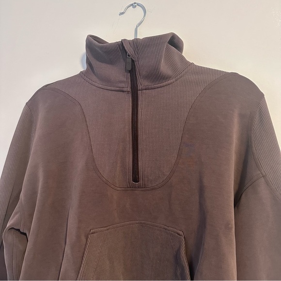 Lululemon Brushed Softstream Ribbed Half Zip Espresso Size 8 - Picture 3 of 8